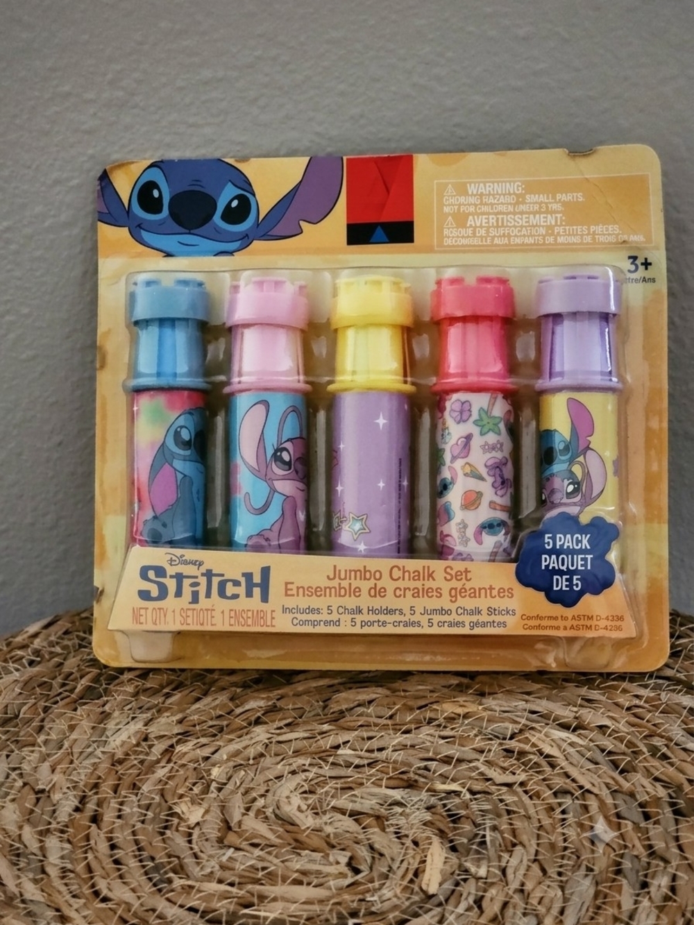 Disney Stitch Jumbo Chalk Set – Blue, Pink, Yellow, Red, Purple Holders - Picture 3 of 5
